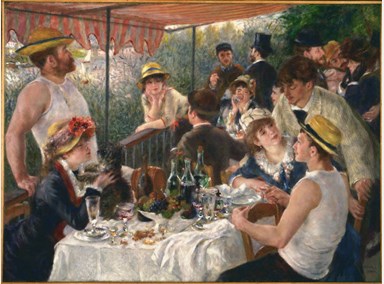Pierre-Auguste Renoir's Luncheon of the Boating Party, 1880-81. This painting makes me want to crawl inside of it. And to start using the word "luncheon" instead of lunch.  