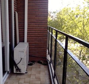 Balcony before. (Yes, I may have taken just about the worst, dingiest picture possible to make the after more dramatic). 